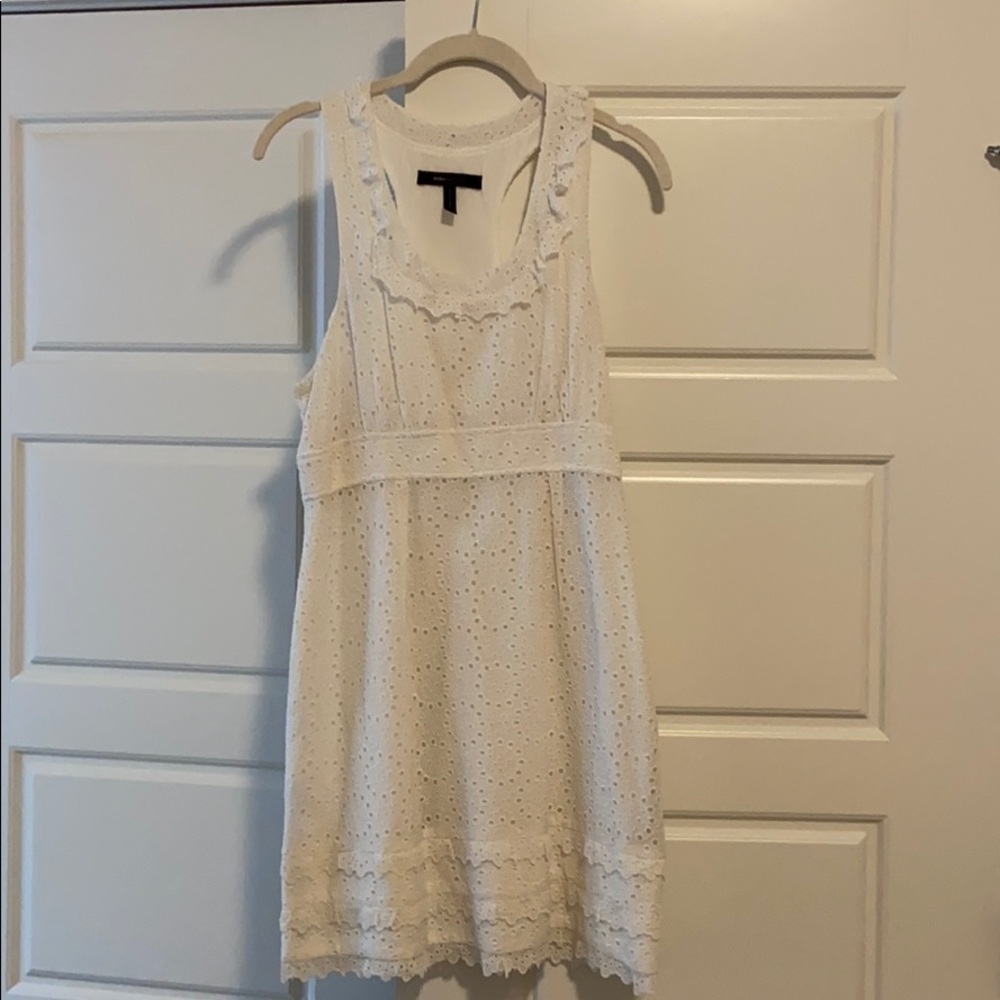 BCBG white eyelet racerback minidress